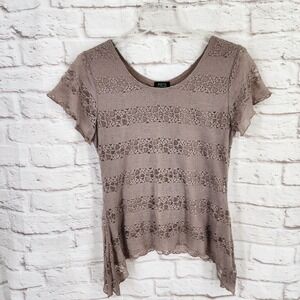 Vintage Y2K Lace Top Country Cowgirl Festival Shabby Asymmetrical Hem Medium